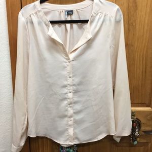 Pale pink button up blouse